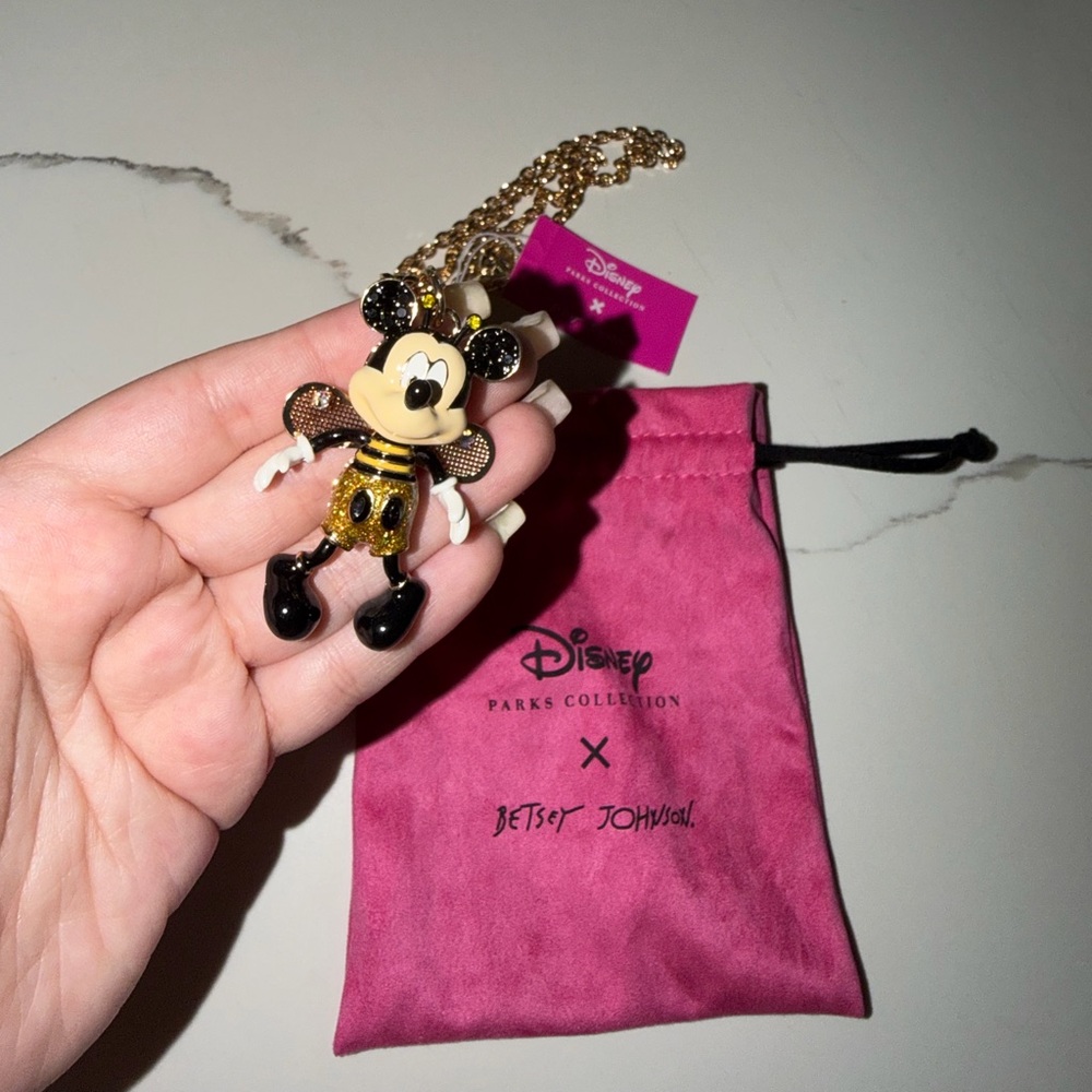 Disney Betsey Johnson Mickey Mouse Bumblebee Pendant Necklace